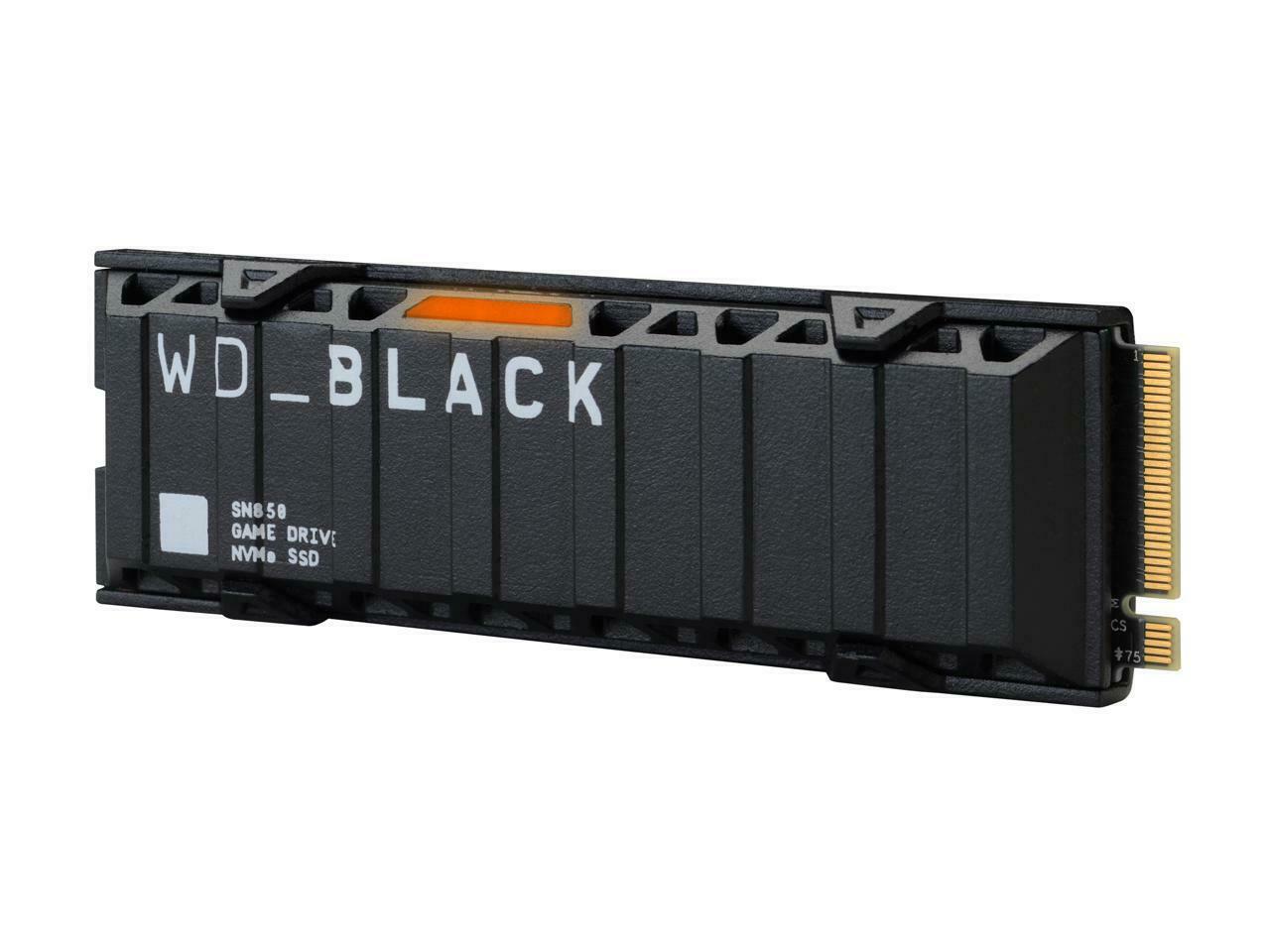 WD_BLACK DE 1 TB SN850 NVME, UNIDAD DE ESTADO SÓLIDO SSD INTERNA PARA JUEGOS CON DISIPADOR DE CALOR - GEN4 PCIE, M.2 2280, 3D NAND, HASTA 7,000 MB/S - WDS100T1XHE